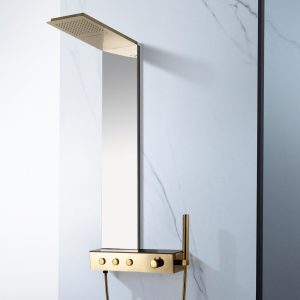 Shower Panel - SS - Chrome & Gold